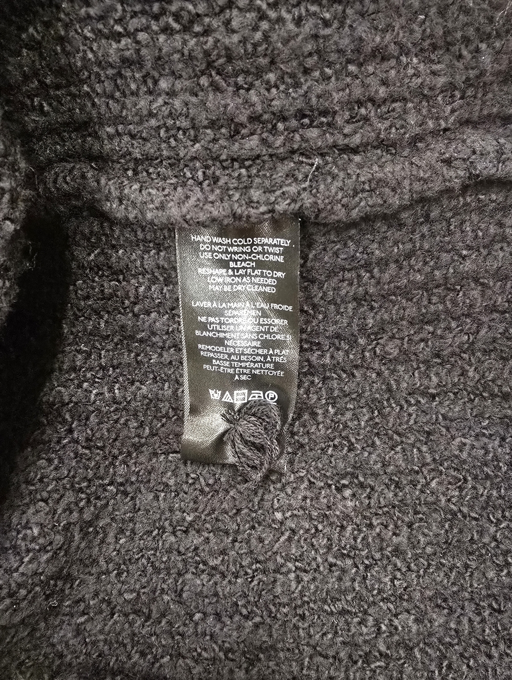 Anthropologie Maeve Black Mock Neck Ribbed Sweater Pink Trim M - Picture 8 of 9